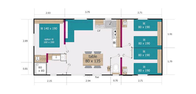 Mobile Homes 3 chambres Plan